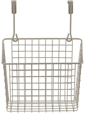 New Large Satin Nickel Over Cabinet Door Hanging Wire Basket Storage Organizer